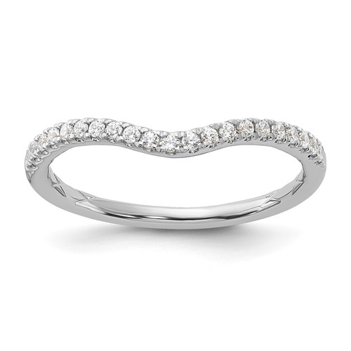 14K White Gold 0.17 Carat Lab Grown Diamond VS SI+ G+ Complete Contoured Wedding Band
