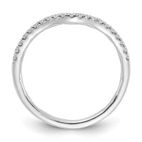 14K White Gold 0.17 Carat Lab Grown Diamond VS+ F+ Complete Contoured Wedding Band view 2