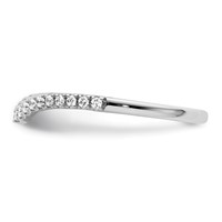 14K White Gold 0.17 Carat Lab Grown Diamond VS+ F+ Complete Contoured Wedding Band view 3