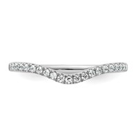 14K White Gold 0.17 Carat Lab Grown Diamond VS+ F+ Complete Contoured Wedding Band view 4