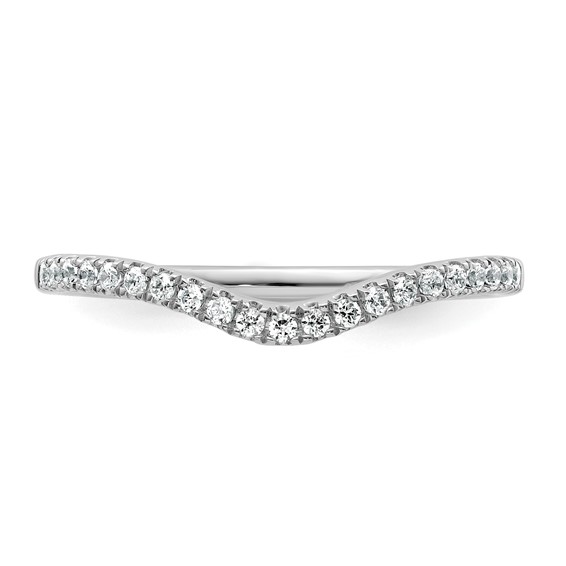 14k White Gold 1/6 carat Lab Grown Diamond VS+ F+ Complete Contoured Wedding Band