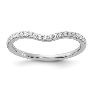 14k White Gold 1/6 carat Lab Grown Diamond VS+ F+ Complete Contoured Wedding Band