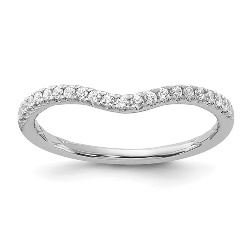 14K White Gold 0.17 Carat Lab Grown Diamond VS+ F+ Complete Contoured Wedding Band
