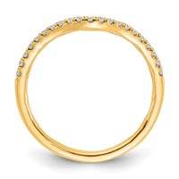 14K Yellow Gold 0.17 Carat Lab Grown Diamond VS+ F+ Complete Contoured Wedding Band view 2