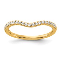 14K Yellow Gold 0.17 Carat Lab Grown Diamond VS+ F+ Complete Contoured Wedding Band view 1