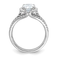14K White Gold 2.12 Carat Certified Lab Grown Diamond VS SI+ G+ Complete Halo Engagement Ring view 2