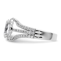 14K White Gold 2.12 Carat Certified Lab Grown Diamond VS SI+ G+ Complete Halo Engagement Ring view 3