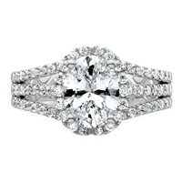 14K White Gold 2.12 Carat Certified Lab Grown Diamond VS SI+ G+ Complete Halo Engagement Ring view 4