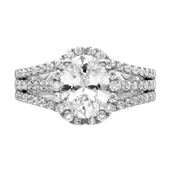 Gold Diamond Oval Halo Engagement Rings