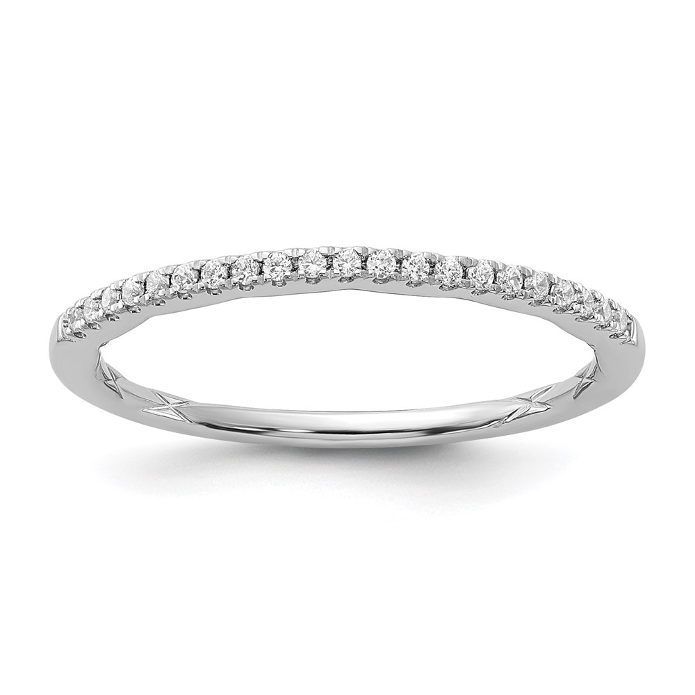 14K White Gold 0.10 Carat Lab Grown Diamond VS+ F+ Complete Wedding Band