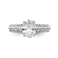 14K White Gold 1.75 Carat Certified Lab Grown Diamond VS+ F+ Complete Engagement Ring view 4