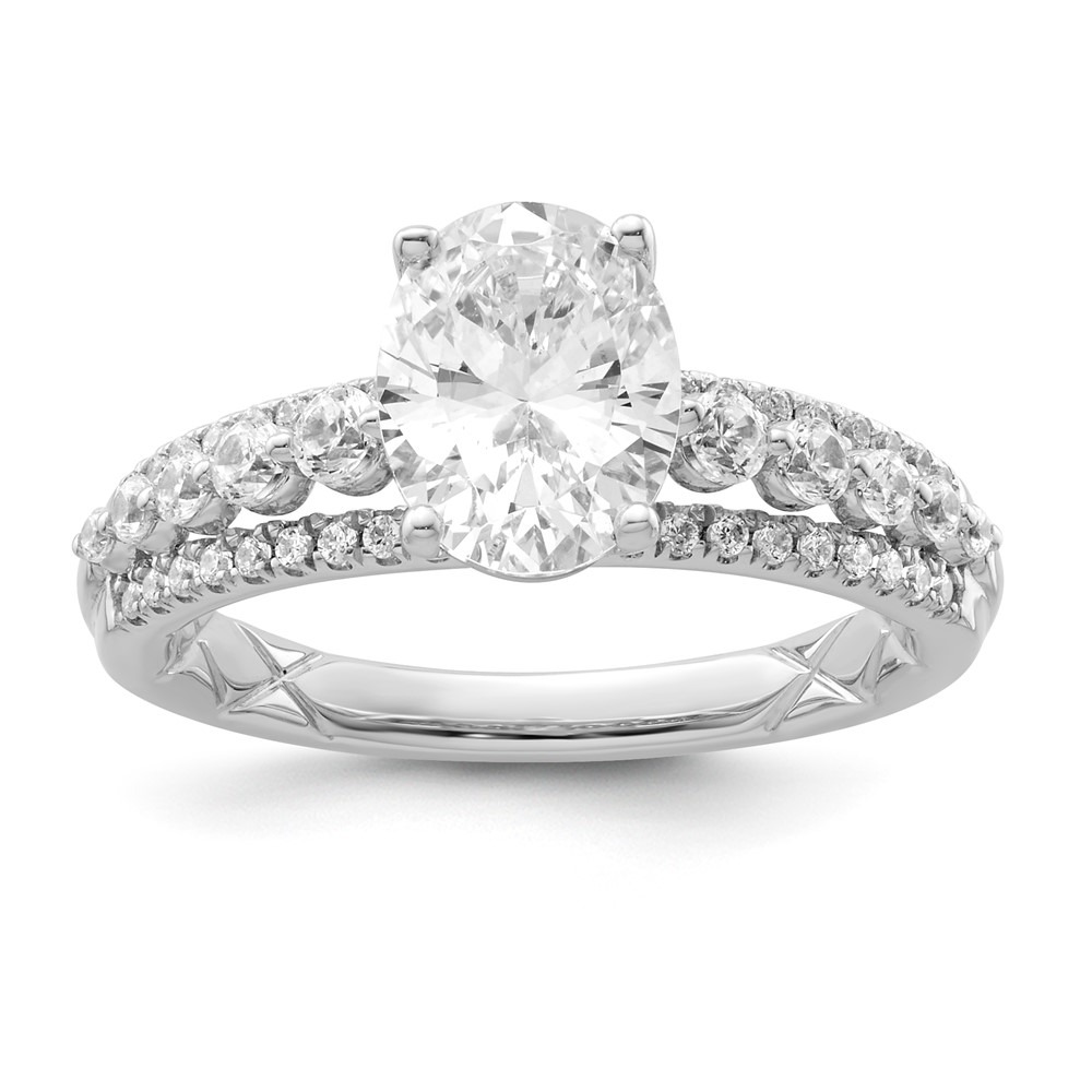 14K White Gold 1.75 Carat Certified Lab Grown Diamond VS+ F+ Complete Engagement Ring
