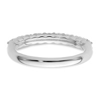 14K White Gold 0.50 Carat Lab Grown Diamond VS SI+ G+ Complete Wedding Band view 5