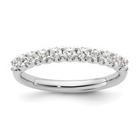 14K White Gold 0.50 Carat Lab Grown Diamond VS SI+ G+ Complete Wedding Band view 1