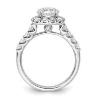 14K White Gold 1 Carat Lab Grown Diamond VS SI+ G+ 1.50 Carat Center Round Semi Mount Halo Engagement Ring view 2