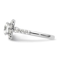 14K White Gold 1 Carat Lab Grown Diamond VS SI+ G+ 1.50 Carat Center Round Semi Mount Halo Engagement Ring view 3