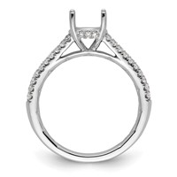 14K White Gold 0.33 Carat Lab Grown Diamond VS SI+ G+ 1.25 Carat Round Center Semi Mount Engagement Ring view 2