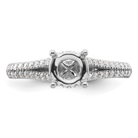 14K White Gold 0.33 Carat Lab Grown Diamond VS SI+ G+ 1.25 Carat Round Center Semi Mount Engagement Ring view 4