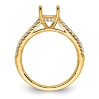 14K Yellow Gold 0.33 Carat Lab Grown Diamond VS SI+ G+ 1.25 Carat Round Center Semi Mount Engagement Ring view 2