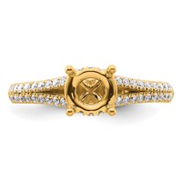14K Yellow Gold 0.33 Carat Lab Grown Diamond VS SI+ G+ 1.25 Carat Round Center Semi Mount Engagement Ring view 4