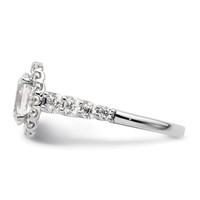 14K White Gold 0.88 Carat Lab Grown Diamond VS SI+ G+ 1 Carat Center Oval Semi Mount Engagement Ring view 3