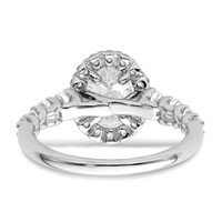 14K White Gold 0.88 Carat Lab Grown Diamond VS SI+ G+ 1 Carat Center Oval Semi Mount Engagement Ring view 5