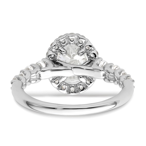14k White Gold 7/8 carat Lab Grown Diamond VS/SI+ G+ 1 carat Center Oval Semi Mount Engagement Ring