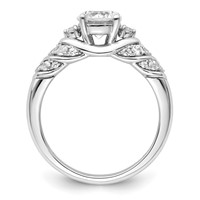 14K White Gold 0.33 Carat Lab Grown Diamond VS SI+ G+ 1 Carat Center Round Semi Mount Shared Prong Engagement Ring view 2