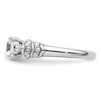 14K White Gold 0.33 Carat Lab Grown Diamond VS SI+ G+ 1 Carat Center Round Semi Mount Shared Prong Engagement Ring view 3