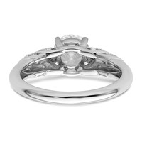 14K White Gold 0.33 Carat Lab Grown Diamond VS SI+ G+ 1 Carat Center Round Semi Mount Shared Prong Engagement Ring view 5