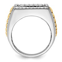 IBGoodman 14K Two-Tone 1.50 Carat Lab Grown Diamond VS SI+ G+ Men's Ring view 2