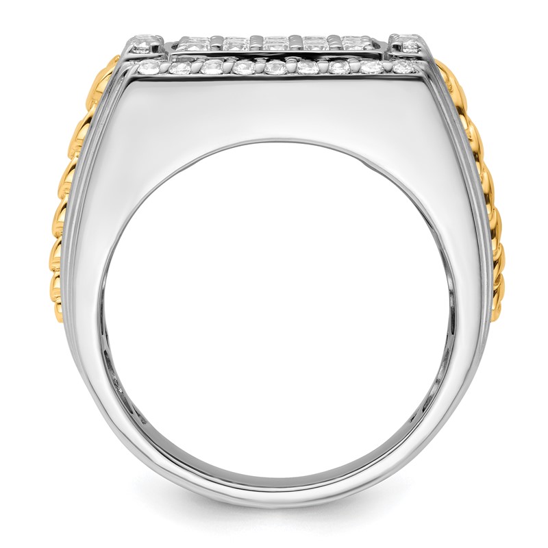 IBGoodman 14k Two-Tone 1 1/2 carat Lab Grown Diamond VS/SI+ G+ Men's Ring