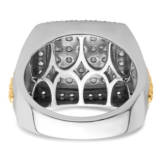 IBGoodman 14k Two-Tone 1 1/2 carat Lab Grown Diamond VS/SI+ G+ Men's Ring