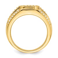 IBGoodman 14K Yellow Gold 0.75 Carat Lab Grown Diamond VS SI+ G+ Complete Men's Ring view 2