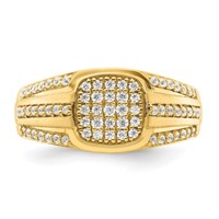 IBGoodman 14K Yellow Gold 0.75 Carat Lab Grown Diamond VS SI+ G+ Complete Men's Ring view 4