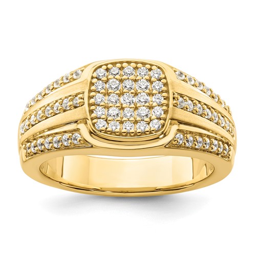 IBGoodman 14K Yellow Gold 0.75 Carat Lab Grown Diamond VS SI+ G+ Complete Men's Ring