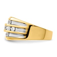 IBGoodman 14K Yellow Gold Rhodium-plated 1.17 Carat Lab Grown Diamond VS SI+ G+ Men's Ring view 3