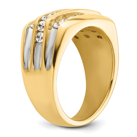 IBGoodman 14k Rhodium-plated 1 1/6 carat Lab Grown Diamond VS/SI+ G+ Men's Ring