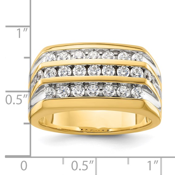 IBGoodman 14k Rhodium-plated 1 1/6 carat Lab Grown Diamond VS/SI+ G+ Men's Ring