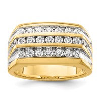 IBGoodman 14K Yellow Gold Rhodium-plated 1.17 Carat Lab Grown Diamond VS SI+ G+ Men's Ring view 1