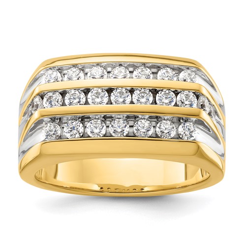 IBGoodman 14K Yellow Gold Rhodium-plated 1.17 Carat Lab Grown Diamond VS SI+ G+ Men's Ring