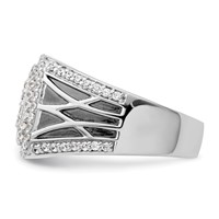 IBGoodman 14K White Gold 1.12 Carat Lab Grown Diamond VS SI+ G+ Side Design Men's Ring view 3