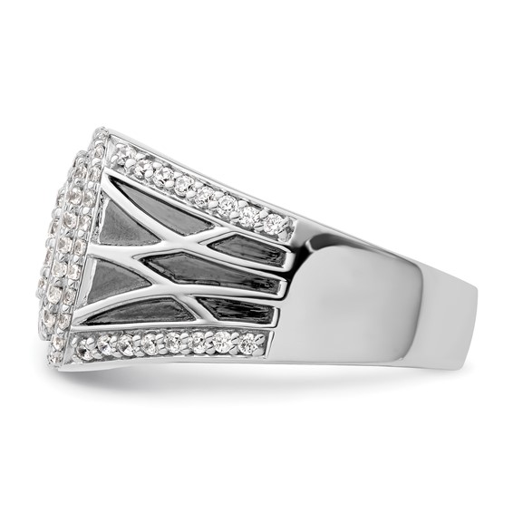 IBGoodman 14k White Gold 1 1/8 carat Lab Grown Diamond VS/SI+ G+ Side Design Men's Ring
