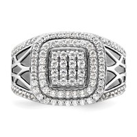 IBGoodman 14K White Gold 1.12 Carat Lab Grown Diamond VS SI+ G+ Side Design Men's Ring view 4
