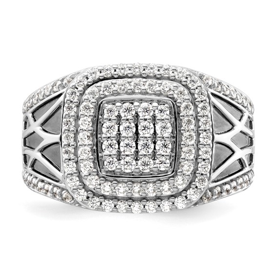 IBGoodman 14k White Gold 1 1/8 carat Lab Grown Diamond VS/SI+ G+ Side Design Men's Ring