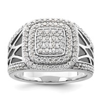 IBGoodman 14K White Gold 1.12 Carat Lab Grown Diamond VS SI+ G+ Side Design Men's Ring view 1