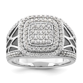 IBGoodman 14k White Gold 1 1/8 carat Lab Grown Diamond VS/SI+ G+ Side Design Men's Ring