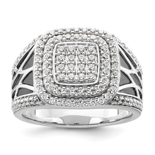IBGoodman 14K White Gold 1.12 Carat Lab Grown Diamond VS SI+ G+ Side Design Men's Ring