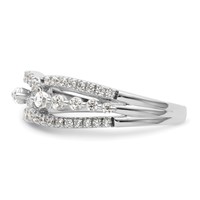 14K White Gold 0.50 Carat Lab Grown Diamond VS SI+ G+ Complete Fashion Ring view 3