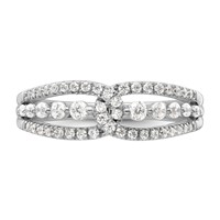 14K White Gold 0.50 Carat Lab Grown Diamond VS SI+ G+ Complete Fashion Ring view 4